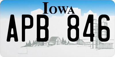 IA license plate APB846
