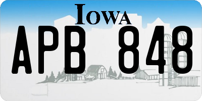 IA license plate APB848