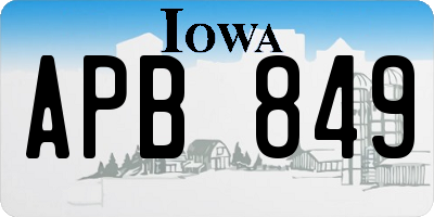 IA license plate APB849