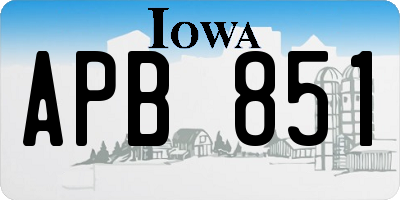 IA license plate APB851