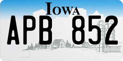 IA license plate APB852