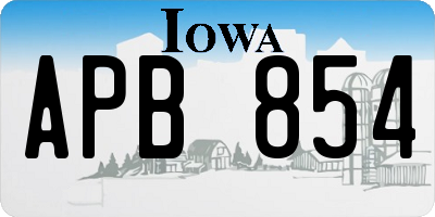 IA license plate APB854