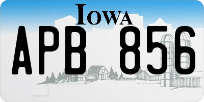 IA license plate APB856