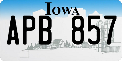 IA license plate APB857