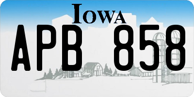 IA license plate APB858