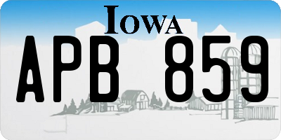 IA license plate APB859