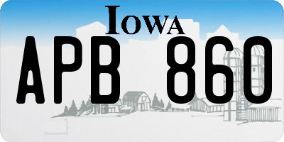IA license plate APB860