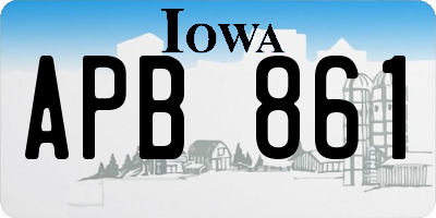 IA license plate APB861