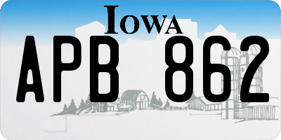 IA license plate APB862