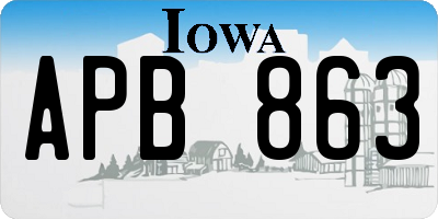 IA license plate APB863