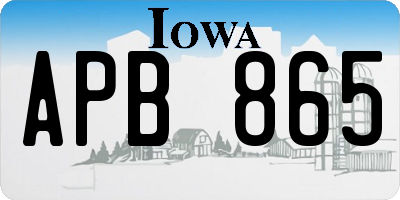 IA license plate APB865