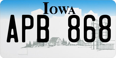 IA license plate APB868