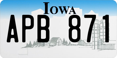 IA license plate APB871