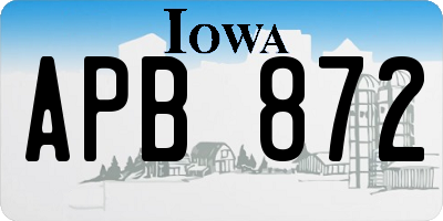 IA license plate APB872