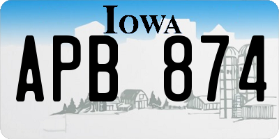 IA license plate APB874