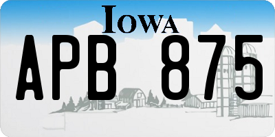 IA license plate APB875