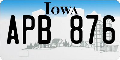 IA license plate APB876