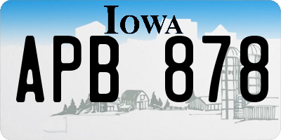IA license plate APB878