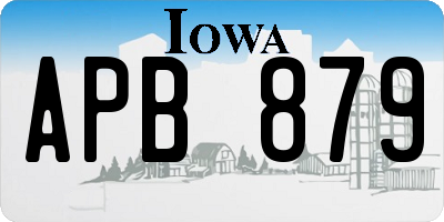 IA license plate APB879