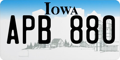 IA license plate APB880