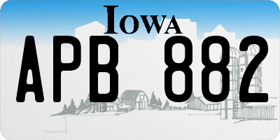 IA license plate APB882