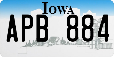 IA license plate APB884