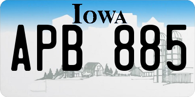 IA license plate APB885