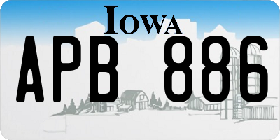 IA license plate APB886