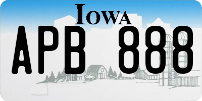 IA license plate APB888
