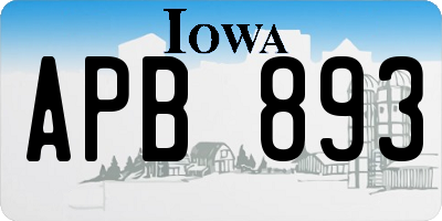IA license plate APB893