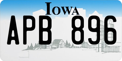IA license plate APB896
