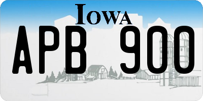 IA license plate APB900