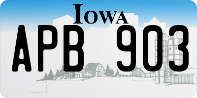IA license plate APB903