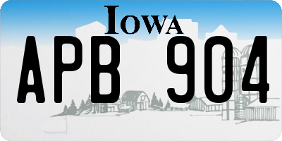 IA license plate APB904
