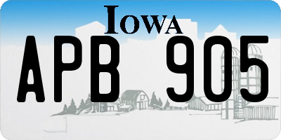 IA license plate APB905