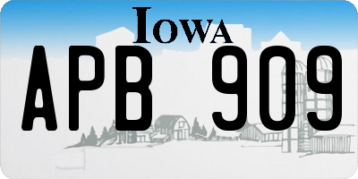 IA license plate APB909