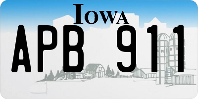 IA license plate APB911