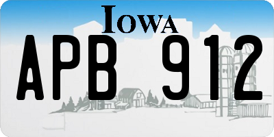 IA license plate APB912
