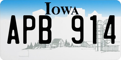 IA license plate APB914
