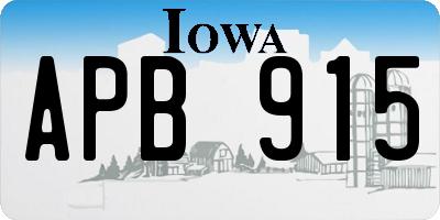 IA license plate APB915