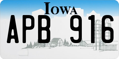 IA license plate APB916