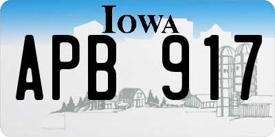 IA license plate APB917