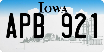 IA license plate APB921