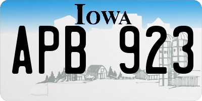IA license plate APB923