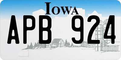 IA license plate APB924