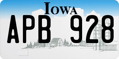 IA license plate APB928