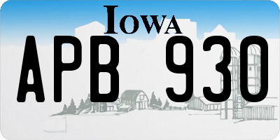 IA license plate APB930