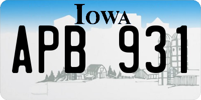 IA license plate APB931