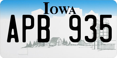 IA license plate APB935