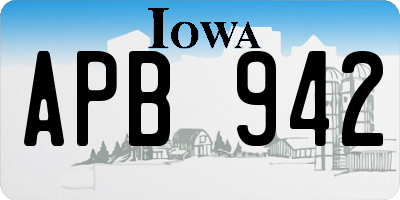 IA license plate APB942